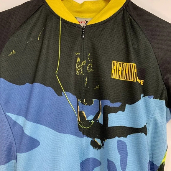 Attack Activewear Men's Sterling Rope Short Sleeve Half Zip Cycling Jersey SZ S - Picture 4 of 11